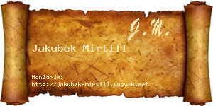 Jakubek Mirtill névjegykártya