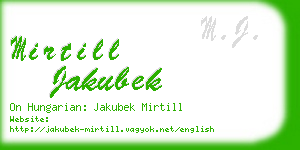 mirtill jakubek business card